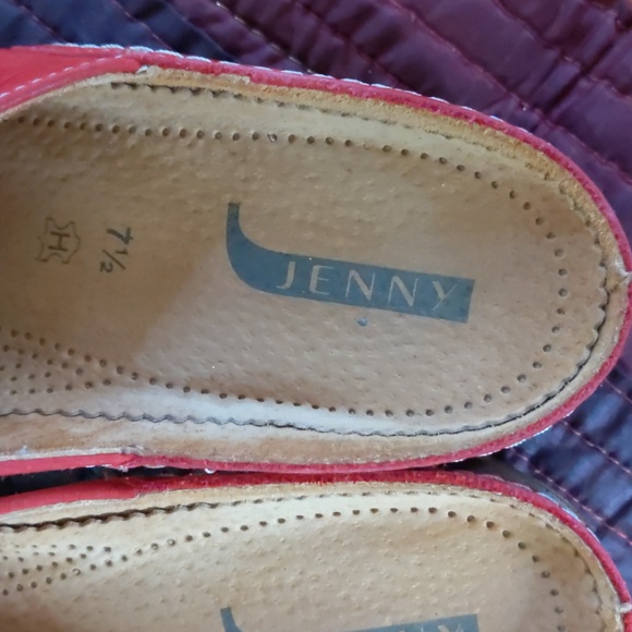 JENNY By ARA* Red nubuck leather slip on mule low heel flat stylish shoes - Picture 5 of 11